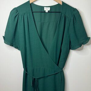 Le Lis Emerald Green Wrap Maxi Dress - Large
